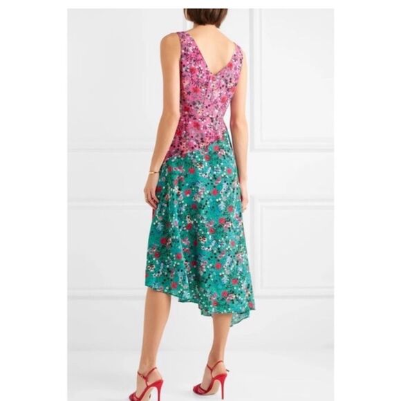 Saloni Aggie Silk Aymetrical Midi Dress size 6 - Picture 3 of 14